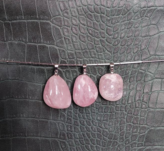 Pendentif Quartz Rose roulée